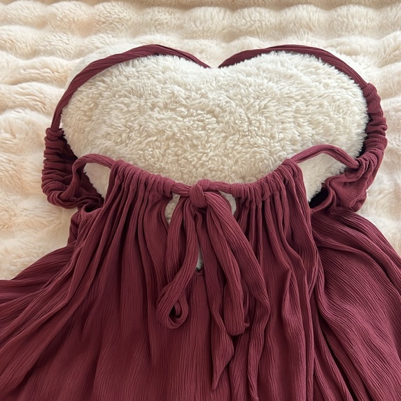 Free People Rosetta Dress Elegant Backless Burgundy/Wine Dress size Small - Picture 8 of 16